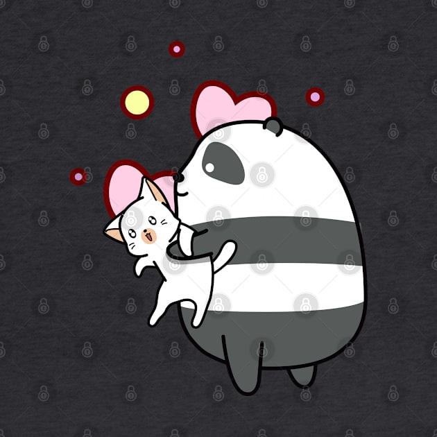 Cute Panda Loves Kiity - Adorable Panda - Kawaii Panda by Suga Collection